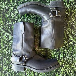 Mens Leather Moto Boots